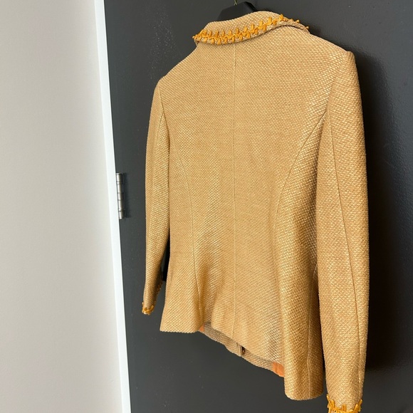 Moschino Cheap and Chic Sz 6 vintage EUC basket weave blazer- ultra fun and lux - Picture 6 of 15